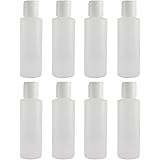 Pinnacle Mercantile Easy Squeeze Plastic Bottles with Disc Flip Cap/Lid 4 oz Set of 8 Empty