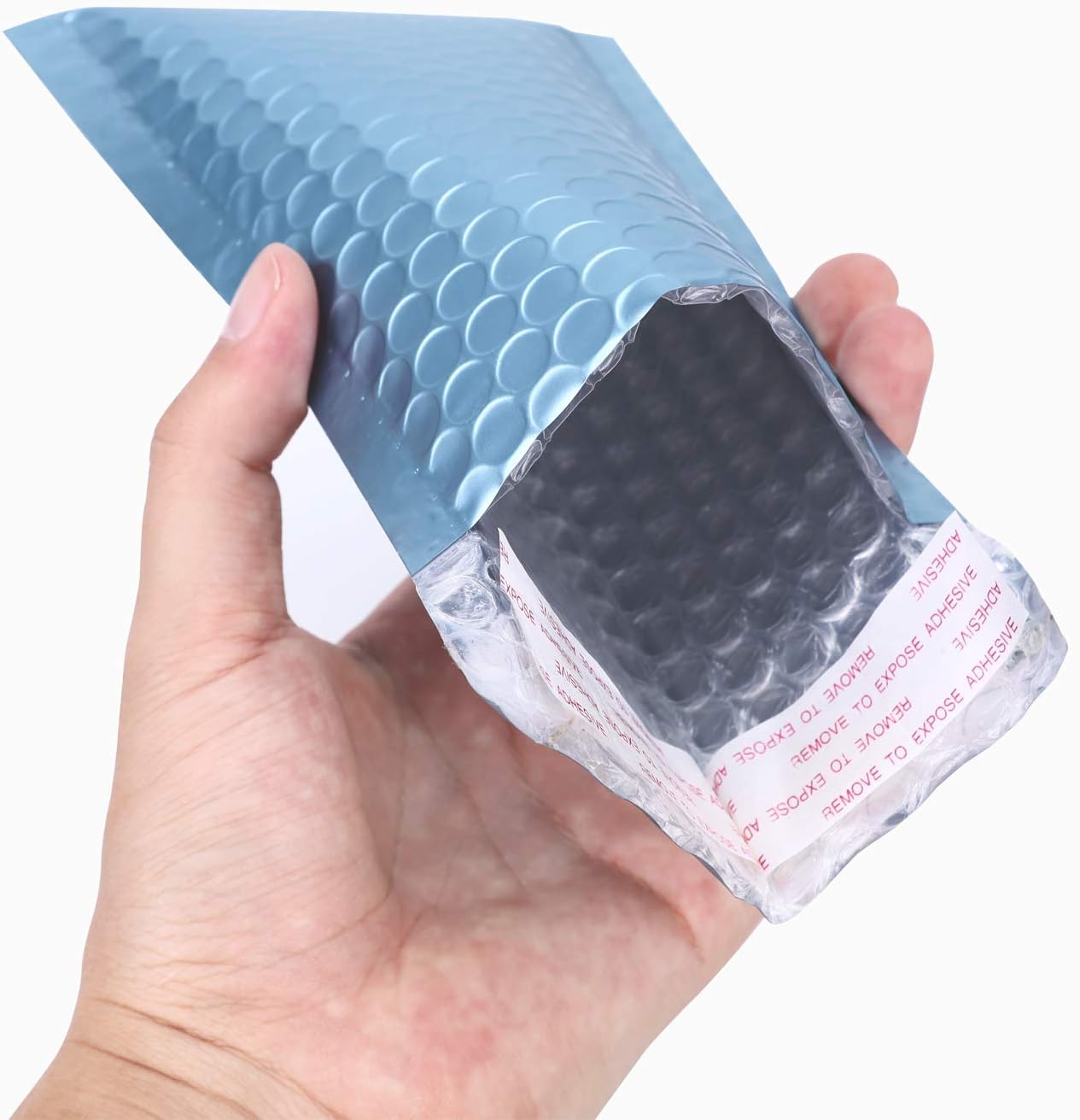 Blue Mailer (4x8") Matte Glamour Poly Bubble Mailers Mailing Padded Envelopes -Extra Thick, Moist Resistance. : Office Products
