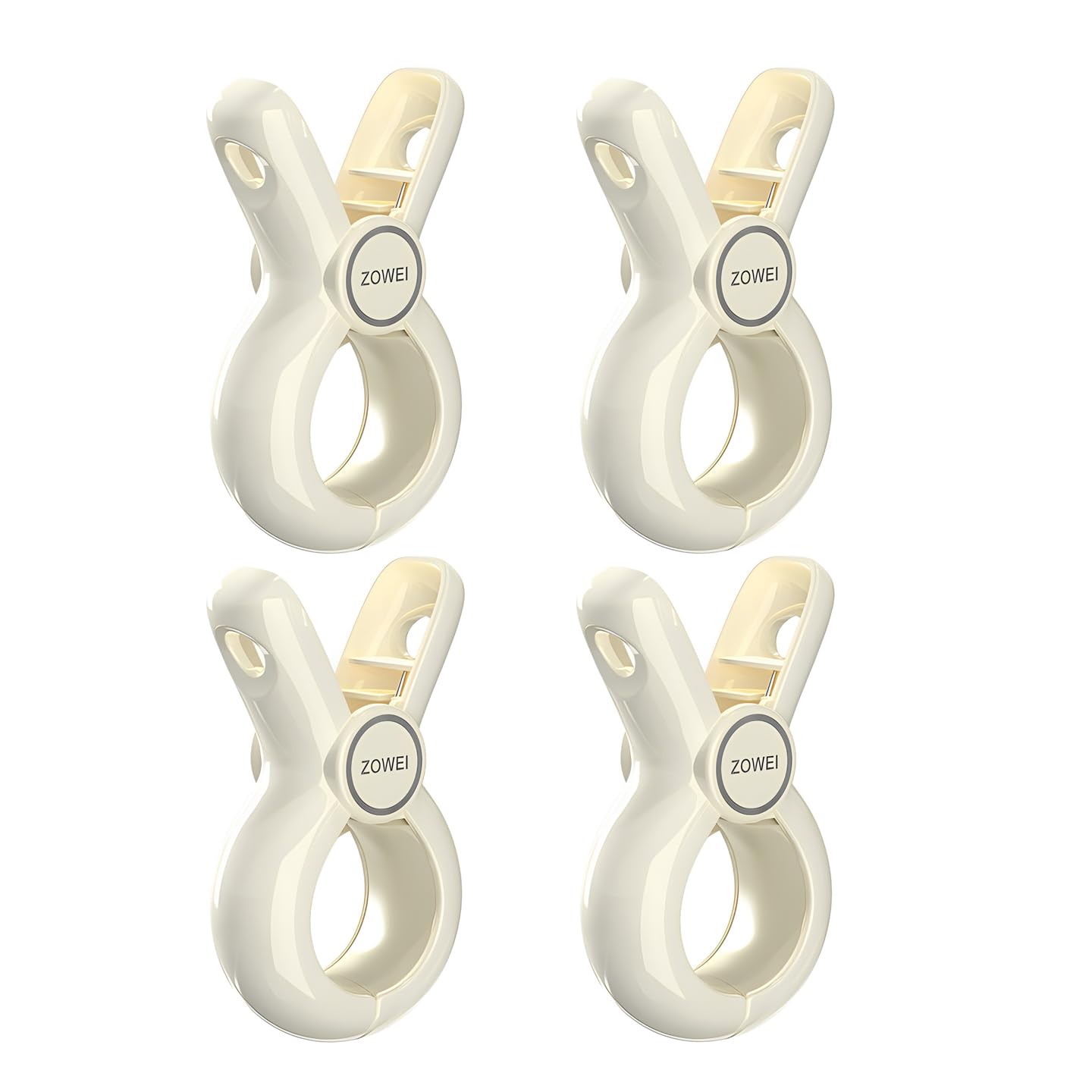 4 x large wooden clothes pegs, large clothes pegs, clothes pegs without print, towel clips for beach loungers, roulade clips, beach towel clips - versatile clips for household and outdoor use