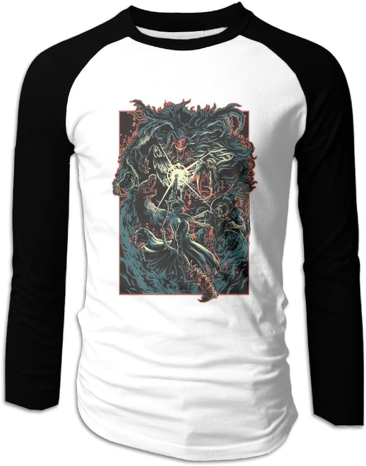 DC KLion Bloodborne Game Black 90s Blended Baseball Tee