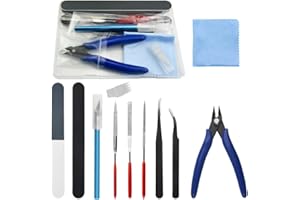 WMYCONGCONG 16 PCS Model Tools Kit Compatible with Gundam Modeler Basic Tools Hobby Building Tools Kit for Buildings Cars Air