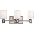Minka Lavery 5173-84 Harbour Point Vanity Bath Light, 3-Light, 300 Total Watts, 19-in H x 7.25-in W, Brushed Nickel