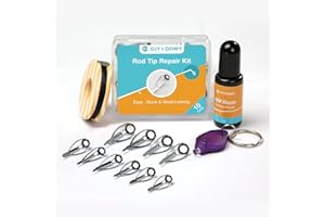OJY&DOIIIY Fishing Rod Tip Repair Kit with Glue,Complete Supplies for Fishing Pole Tip Replacement with Fishing Rod Epoxy,Tip