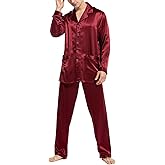 COLD POSH 100% 19MM Mulberry Silk Pajamas for Men Soft Lightweight Mens Silk Pajama Set for Valentines Pjs