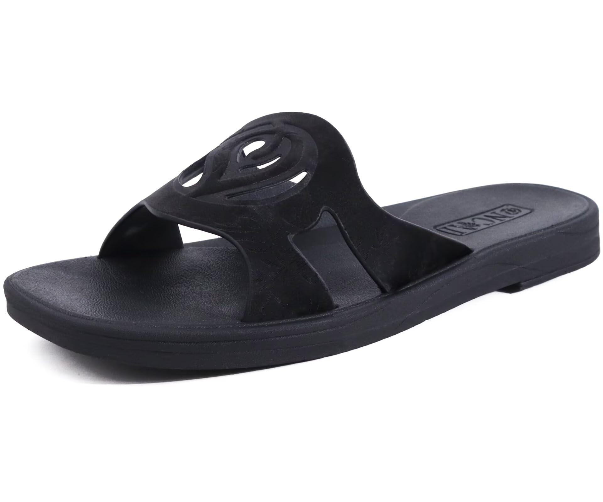 Photo 1 of ONCAI Women's Flat Sandals 2025 Fashion Summer Dressy Casual Beach For Woman Square Toe Comfy Cushion Vacatio Outfits Slip On Ladies Glitter Slides Black Size 8