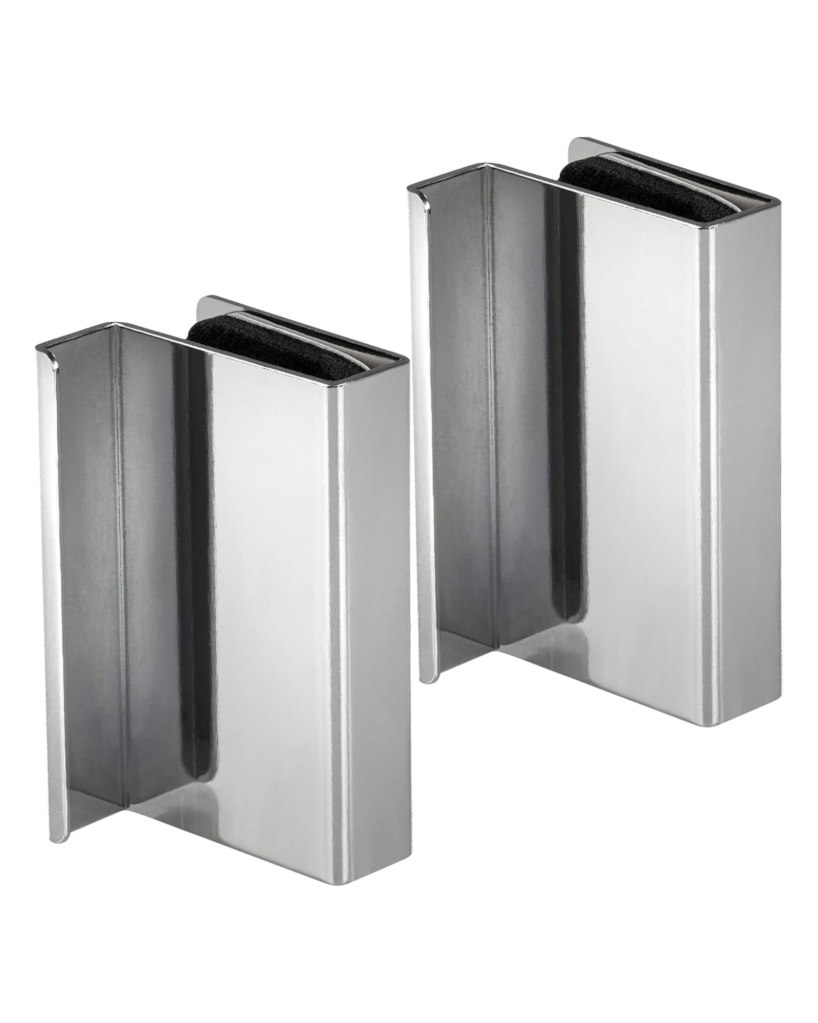 Gedotec Magnetic Door Latch | H6058 | Glass Counter Plate Thickness 4-6 mm | 2 Pieces | Polished Chrome Steel | Pressure Counter Lock for Clamping | Magnetic Plate Glass Doors Showcases