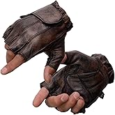 Milwaukee Leather MG7561 Men's Premium Brown Leather Gel Padded Palm Fingerless Motorcycle Hand Gloves