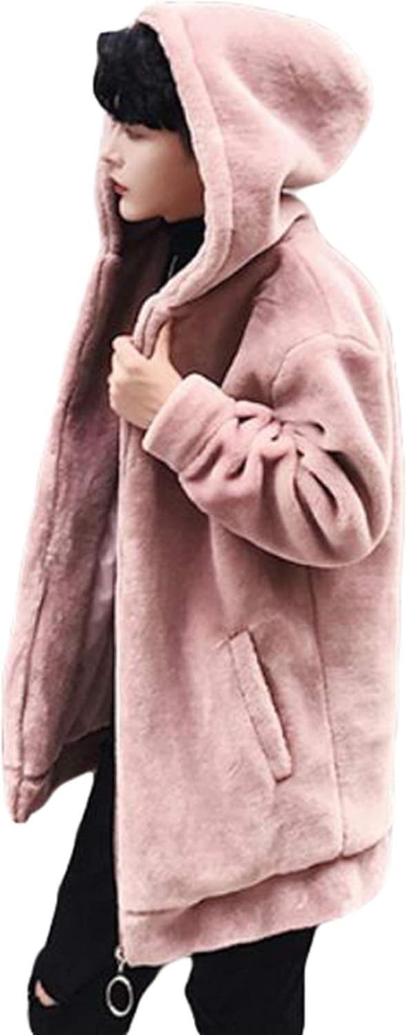 Amazon Bestmoodファーコート メンズ フード付き ボア ジャケット ふわふわ あったか アウター ストリート系防寒 アウター 黒 ピンク コート ジャケット 通販