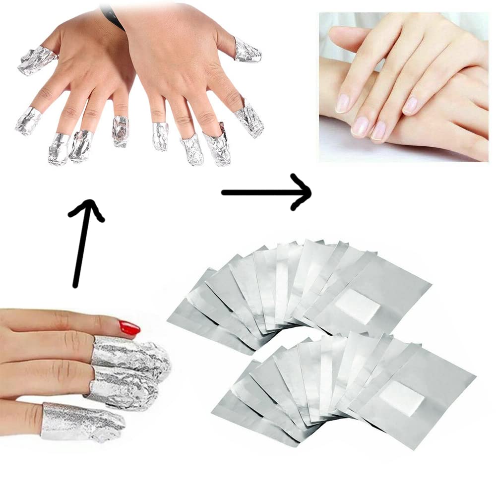 400Pcs Nail Polish Remover Gel Nail Foil Wraps Aluminium Soak Off Foils Cotton Pads Gel Nail Polish Wraps Removal Tool Finger Nail Polish Remover with Lint-Free Lager Cotton Pad - Image 5
