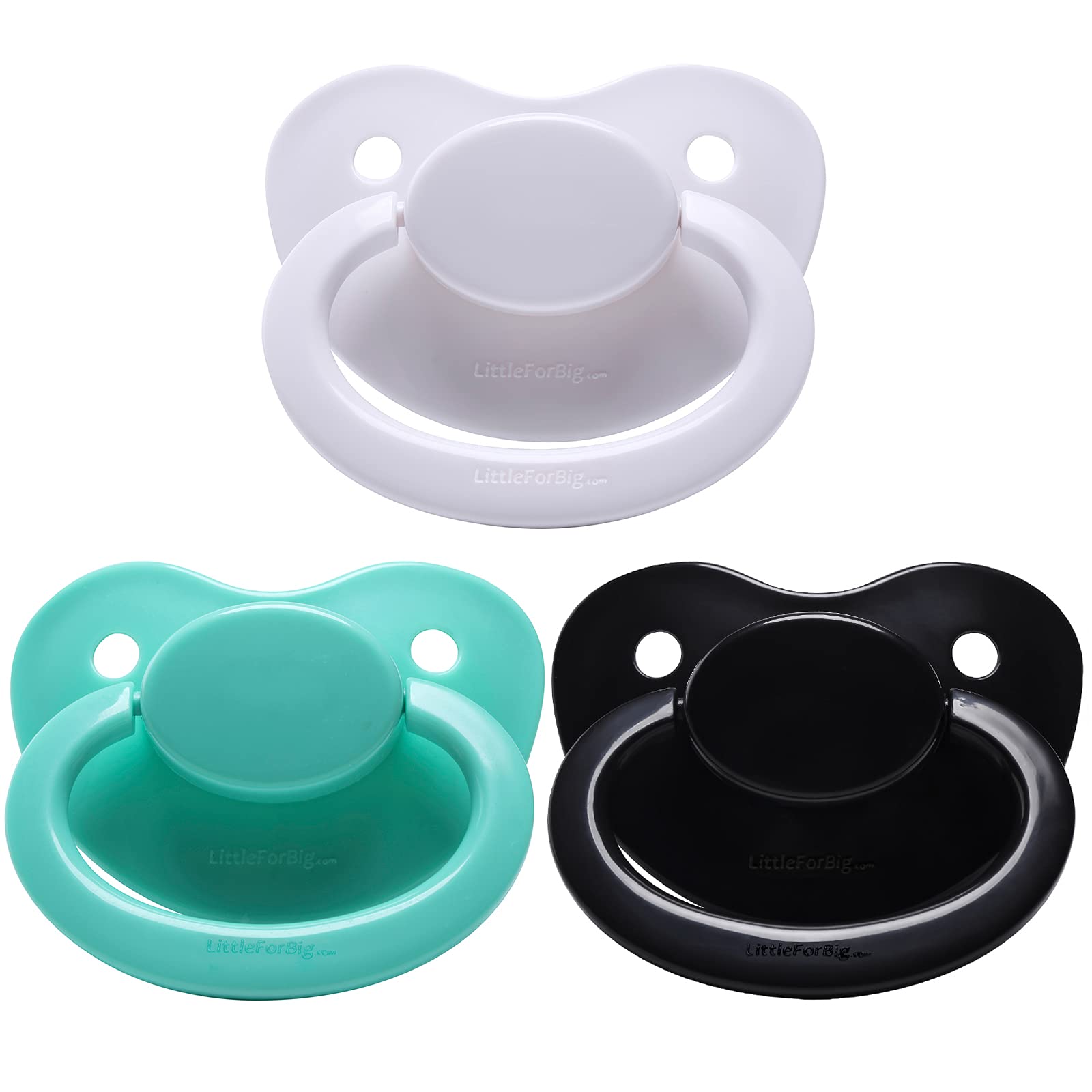 LittleForBig BigShield Generation 1 Pacifier 3 Paci Pack-Black/White/MintGreen