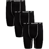 Reebok Mens Boxer Briefs - 3 Pack Big & Tall 10" Inseam Long Leg Stretch Performance Mens Underwear Boxers with Contour Pouch