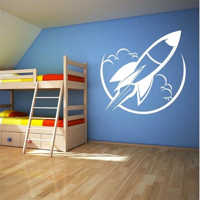 Decoración de la habitación de los niños Cohete de vinilo extraíble