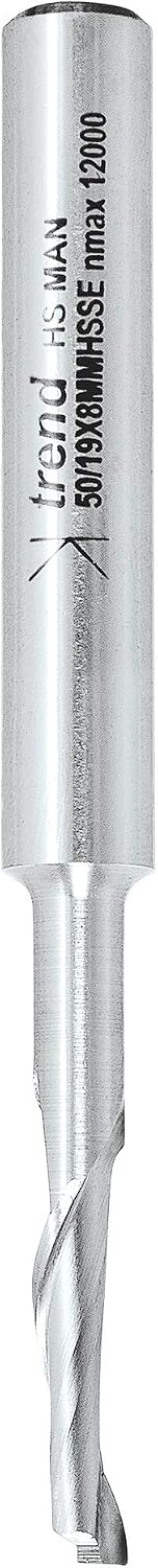 Trend Professional Helical Plunge Cutter, 8mm Shank, 5mm Cut Diameter, High Speed Steel, 50/19X8MMHSSE, 5 mm