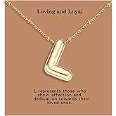 BOLAGTIER Bubble Letter Necklace Gold Plated Balloon Initial Chunky Bubble Alphabet Pendant Necklace Trendy Jewelry Gift for Women