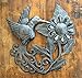 Hummingbird and Flower Plaque, Metal Wall Hanging Art, Decorative Haitian Artwork, 11 Inches Round