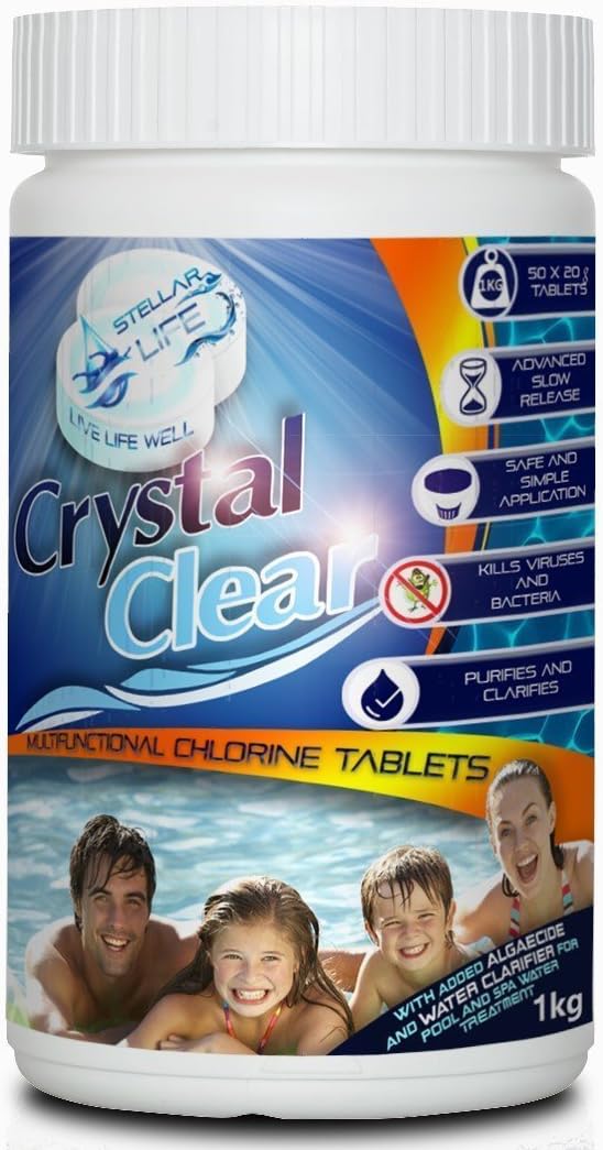 CLEAR CRYSTAL Multifunction Chlorine Tablets 50 x 20g for Hot Tubs, Spa