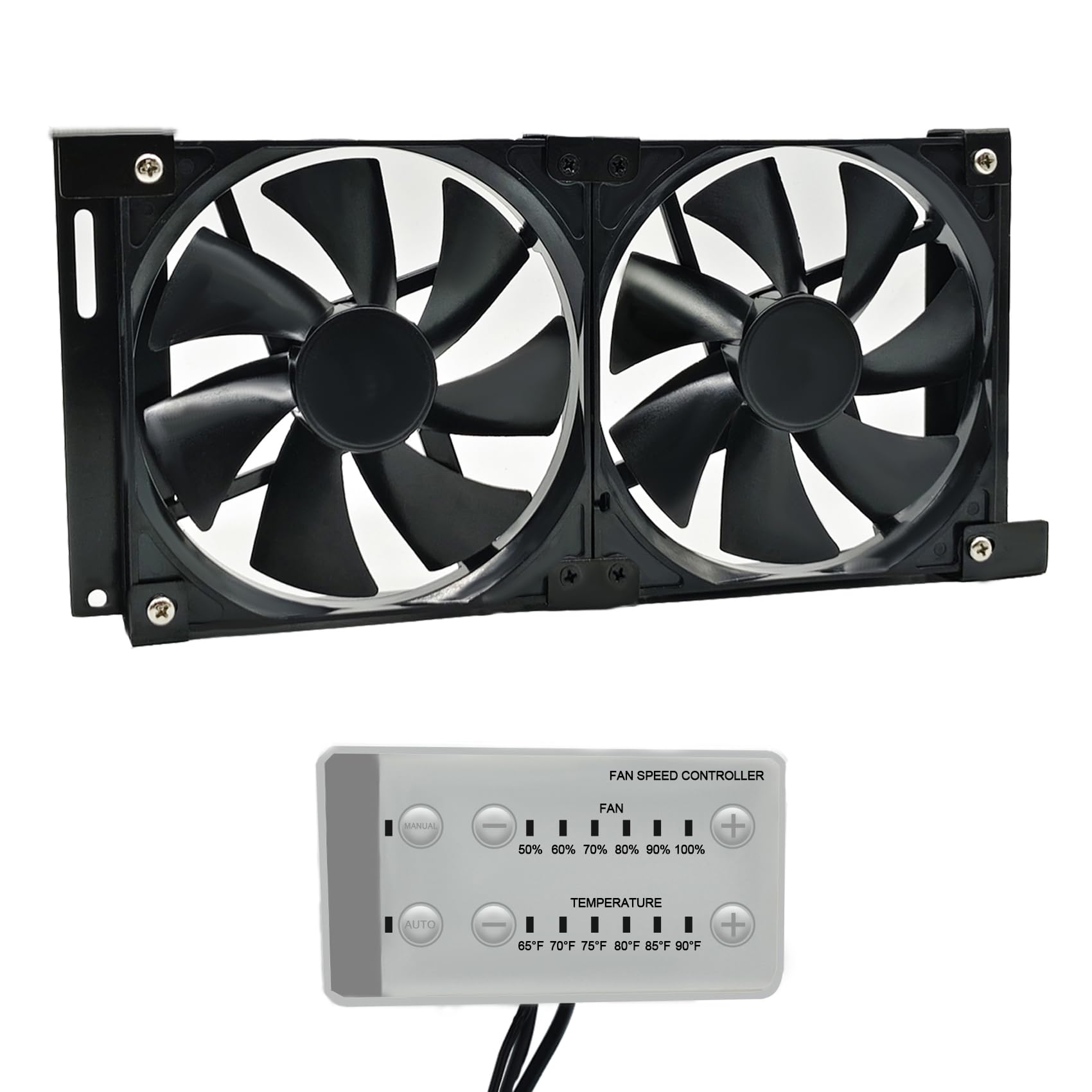 Photo 1 of ??????? RV Fridge Vent Fan, 5.5 Inch Rv Fridge Fan, 12V RV Fridge Ventilation Cooling Fan, Manual and Automatic Modes, Fridge Fast Cooling Fans, Speed Controller, 5 Years Warranty