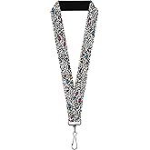 Buckle-Down Lanyard-1.0"-Leopard White/Black/Multi Color