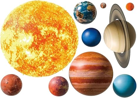 Sistema solar planeta personalidad etiqueta de la pared sala de estar