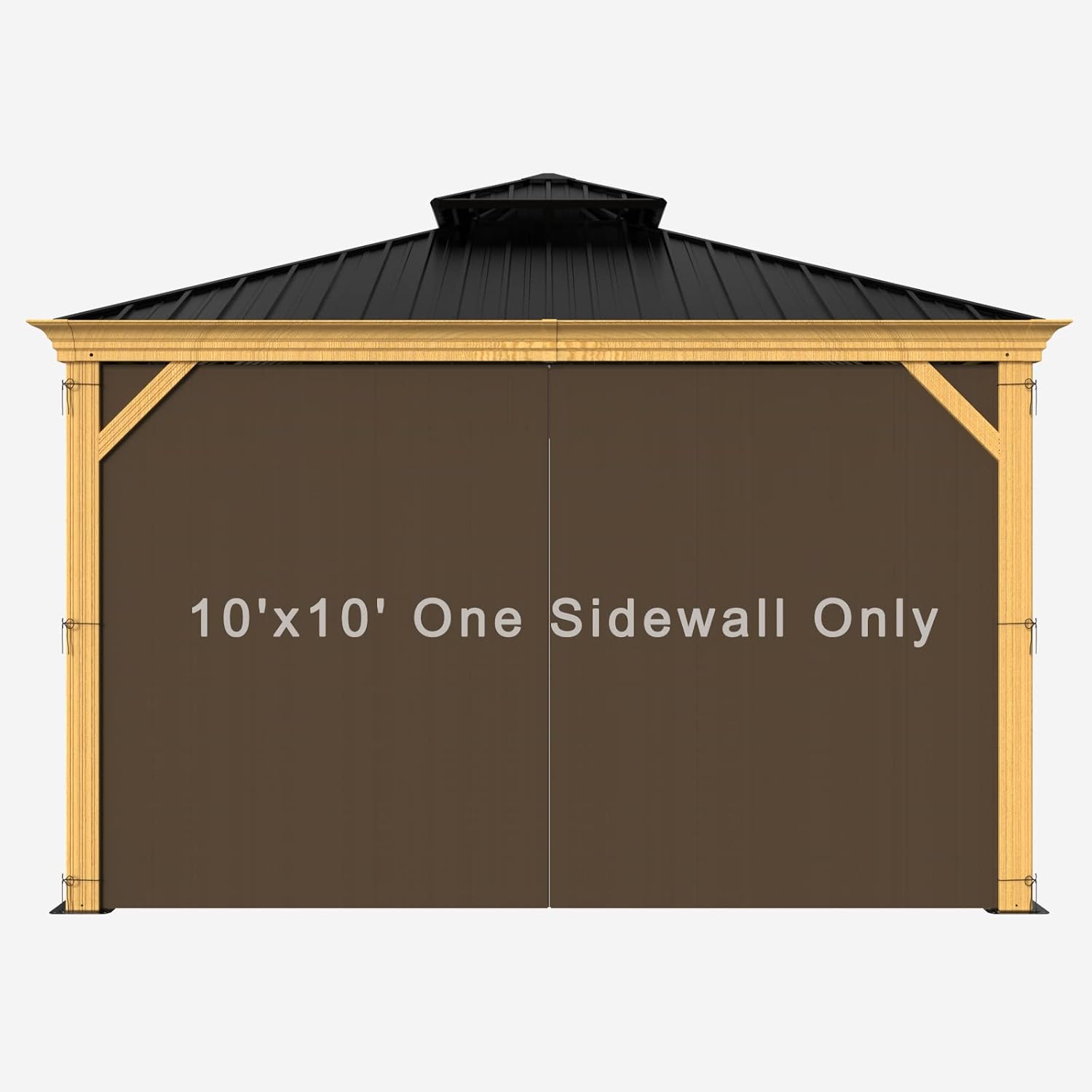 Outdoor Curtains - Gazebo Curtain for 8x8 or 10x10 or 10x12,Privacy Sidewall 1-Panel Universal Replacement Shade Curtains Set,Protecting Side Walls (Only Curtain)-Coffee