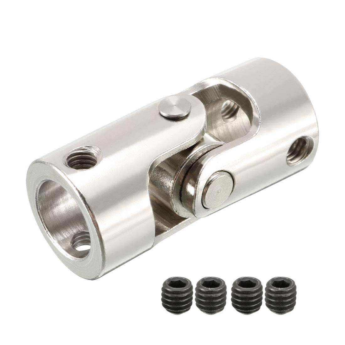 sourcing map 10mm to 10mm Inner Dia Rotatable Universal Steering Shaft U Joint Coupler L35XD16