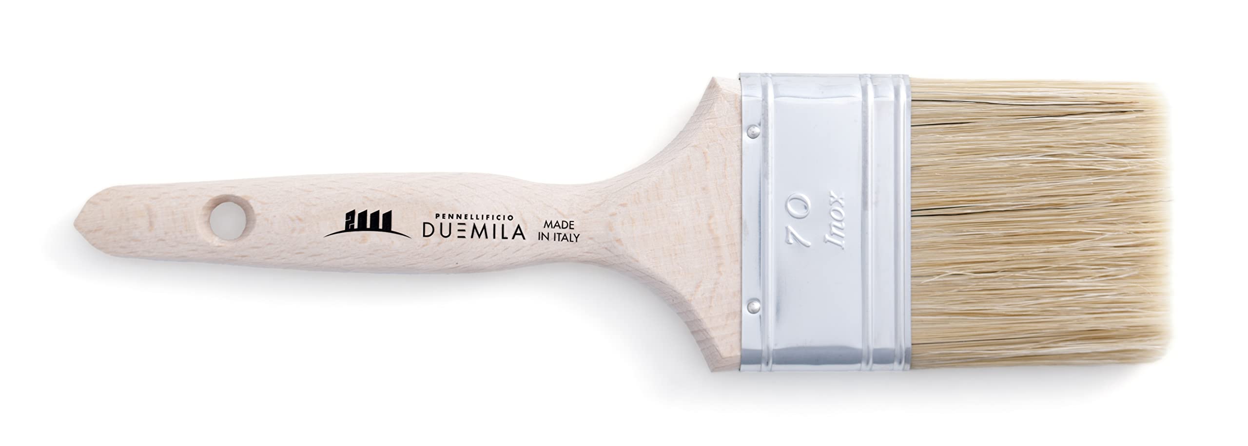 Pennellificio 2000 70 mm Brush with Wooden Handle, Universal use, Stainless Steel Ring, Wood, Brown, 7 cm