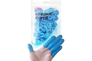 Medium Disposable Nitrile Finger Cots, Anti-Static Non-allergenic Finger Protectors， Suitable for Beauty, Cleaning, Massage,H