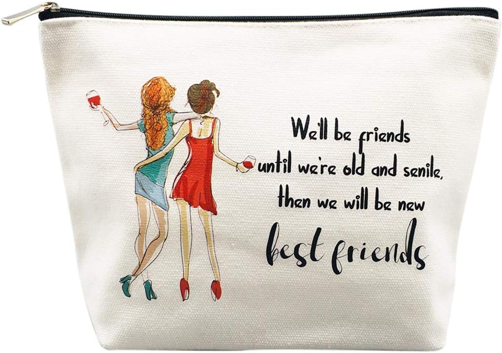 Friendship Gifts: Personalized Makeup Bag Pouch for Women - Birthday, Christmas, White, 26*20*0.6cm