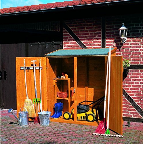 Promadino Holz-Geräteschrank doppelt Gerätehaus Schuppen Schrank aus massivem Kiefernholz