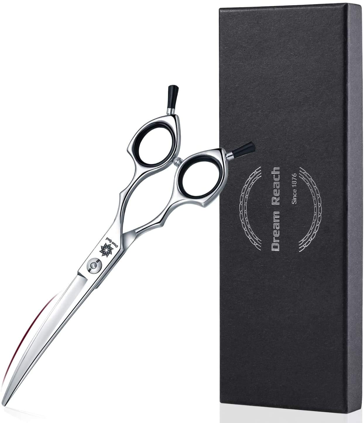 Grooming Pet Scissors, 6.5 Inch Curved, Cat & Small Dog Shears, Professional Groomer's Design (6.5 Inch - Black)