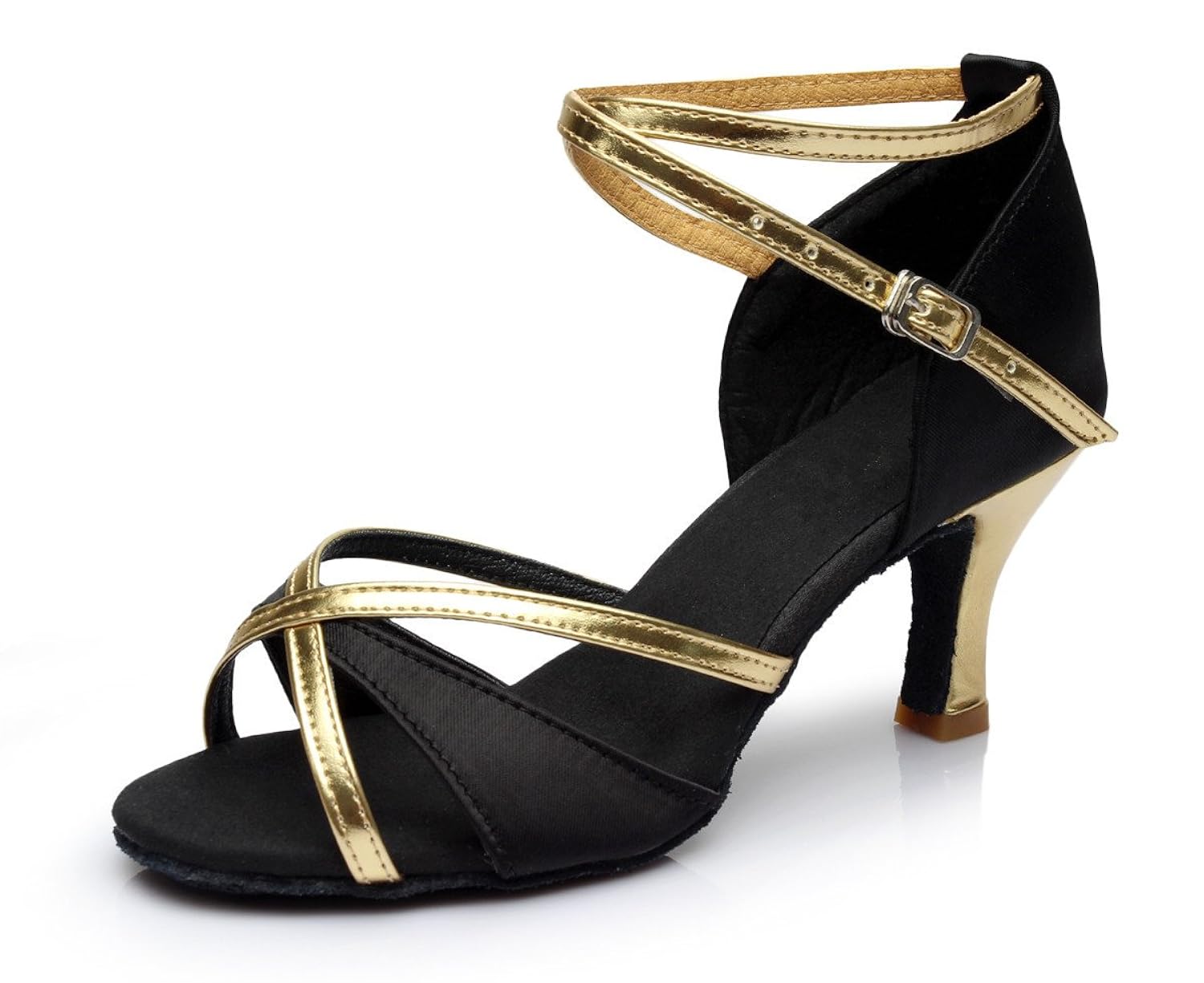 VESI Zapatos de Baile Latino de Tacón Alto Medio para Mujer