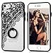 iPhone 7 Finger Ring Stand Case, iPhone 8 Case, YOKIRIN Retro 3D Relief Silicone Clear Hard PC Back Cover Soft TPU Edge Bumper with 360 Rotating Ring Grip Kickstand Holder Shockproof