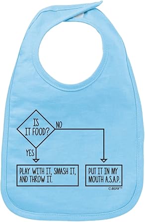 Amazon.com: Bebé Regalos para todos bebé Comer Diagrama de flujo Funny Gag Regalo Bebé Babero, talla única , Azul claro: Clothing