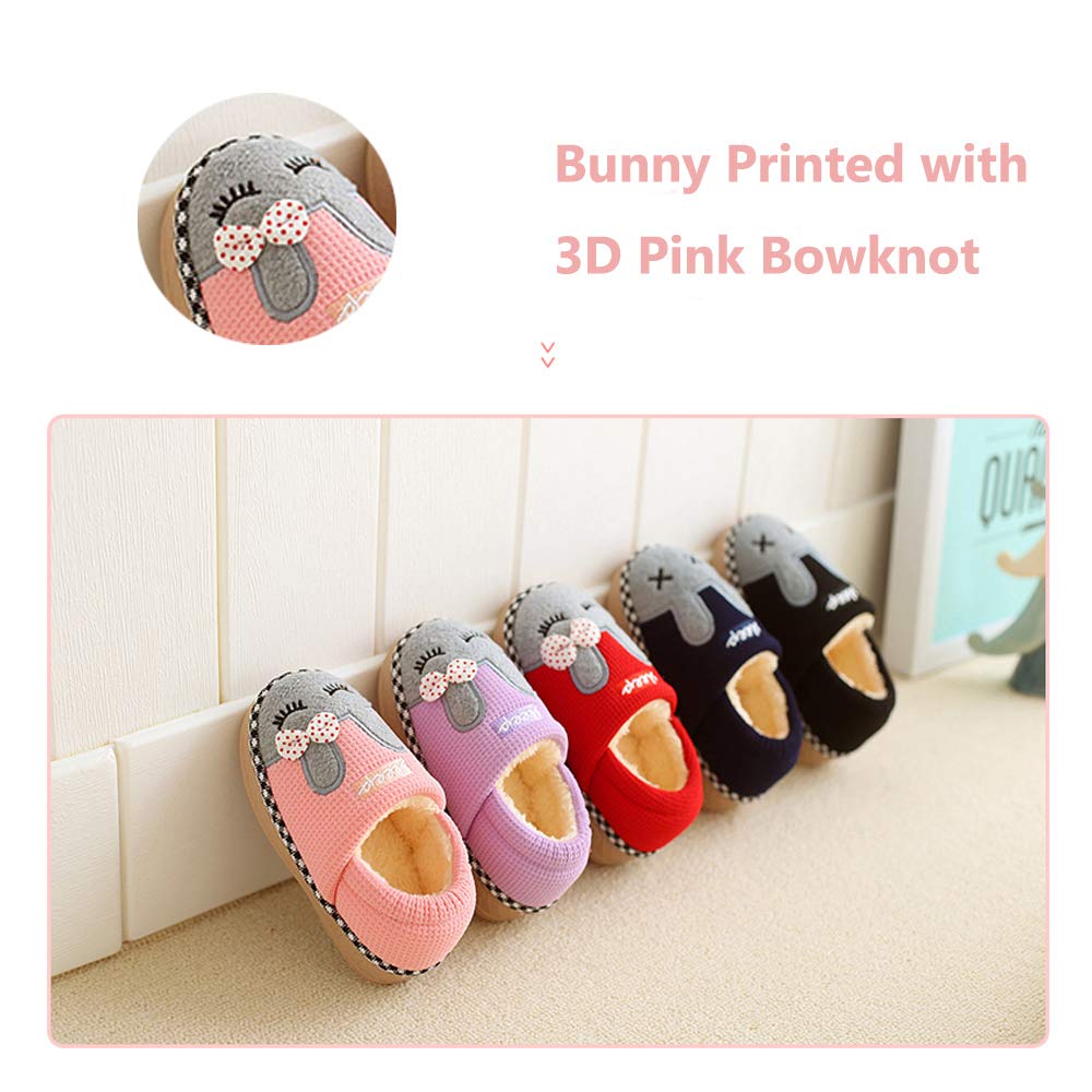 Girl Slippers Bunny Boots, Warm Indoor Home Winter Baby Kid Fluffy Hard Sole Shoes