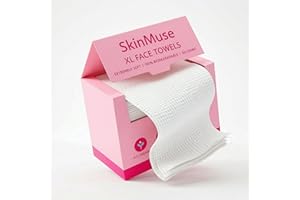 SkinMuse XL Face Towels – 50 Count | 100% Biodegradable Disposable Face Towels | Perfect for Makeup Removal, Cleansing & Baby