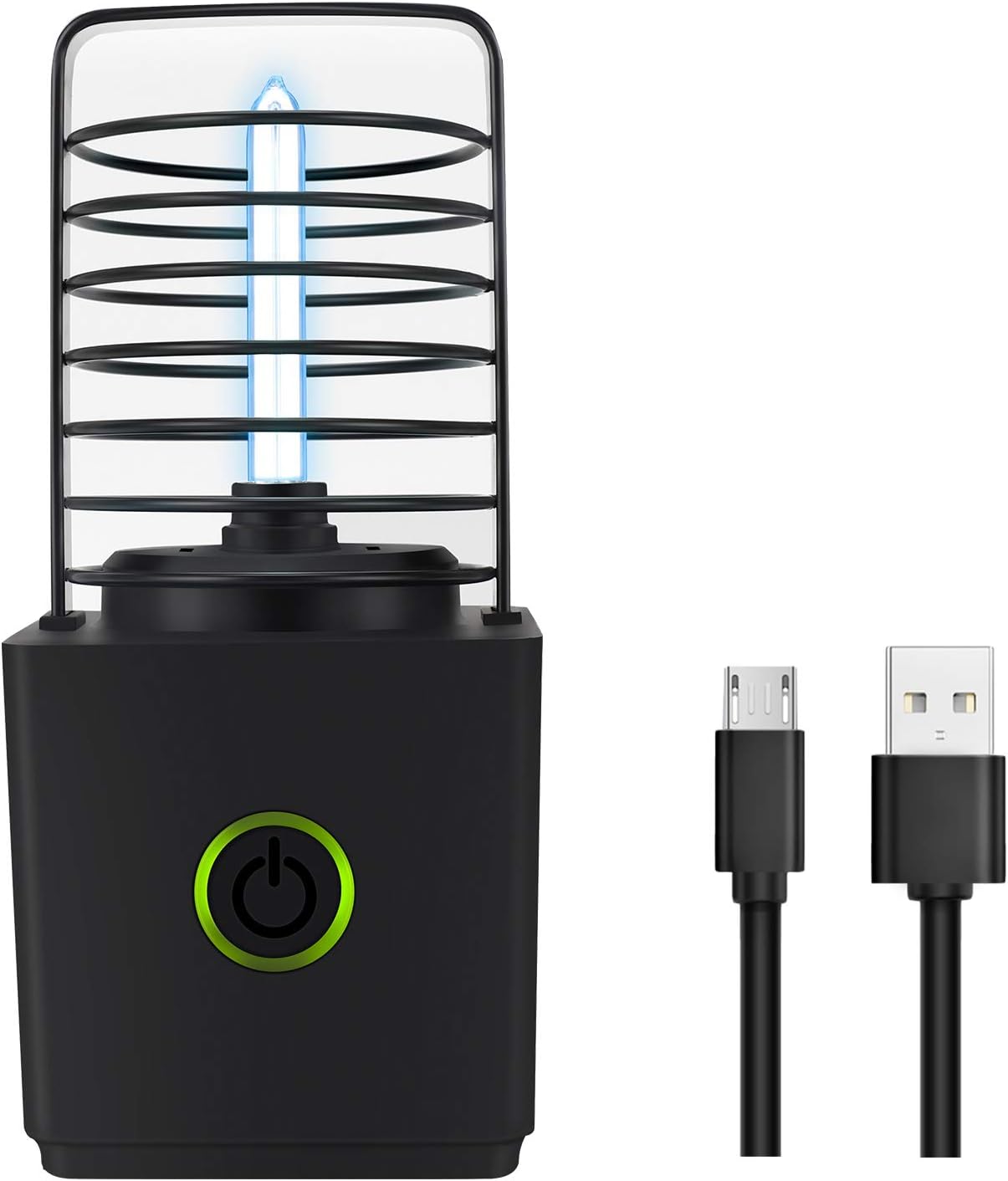 UV Sterilization Lamp,Integrated Ultraviolet Germicidal Lamp with Ozone Quartz Tube Disinfection Portable UV-C LED Sanitizer for Household with Lamp Base 3W [Energy Class A+]