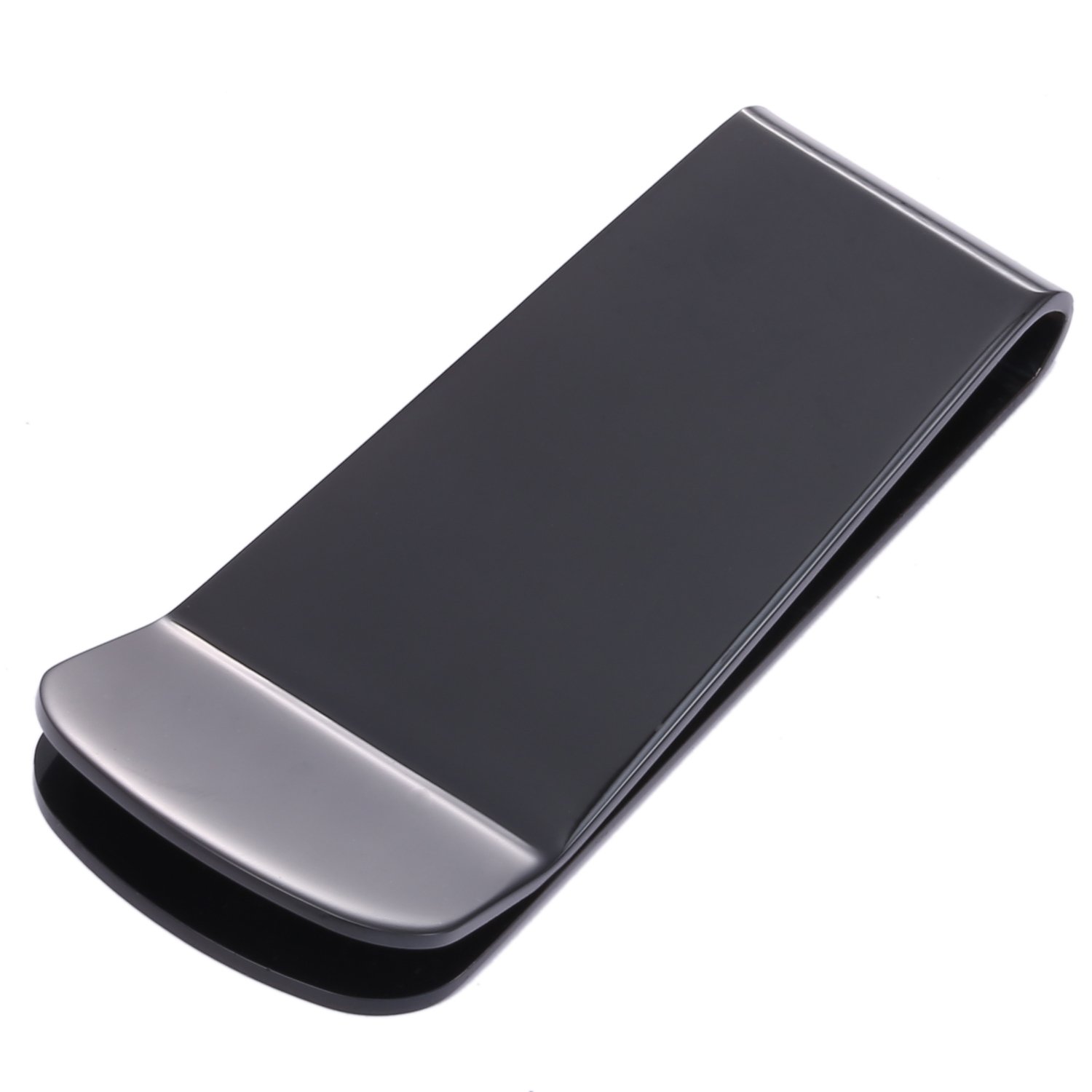 DonDon Men's Money Clip Stainless Steel Black