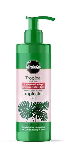 Miracle-Gro Tropical Plant Food 236mL | Easy Pump Liquid Fertilizer for Houseplants | Instantly Feeds Lush, Paradise-Style Plants