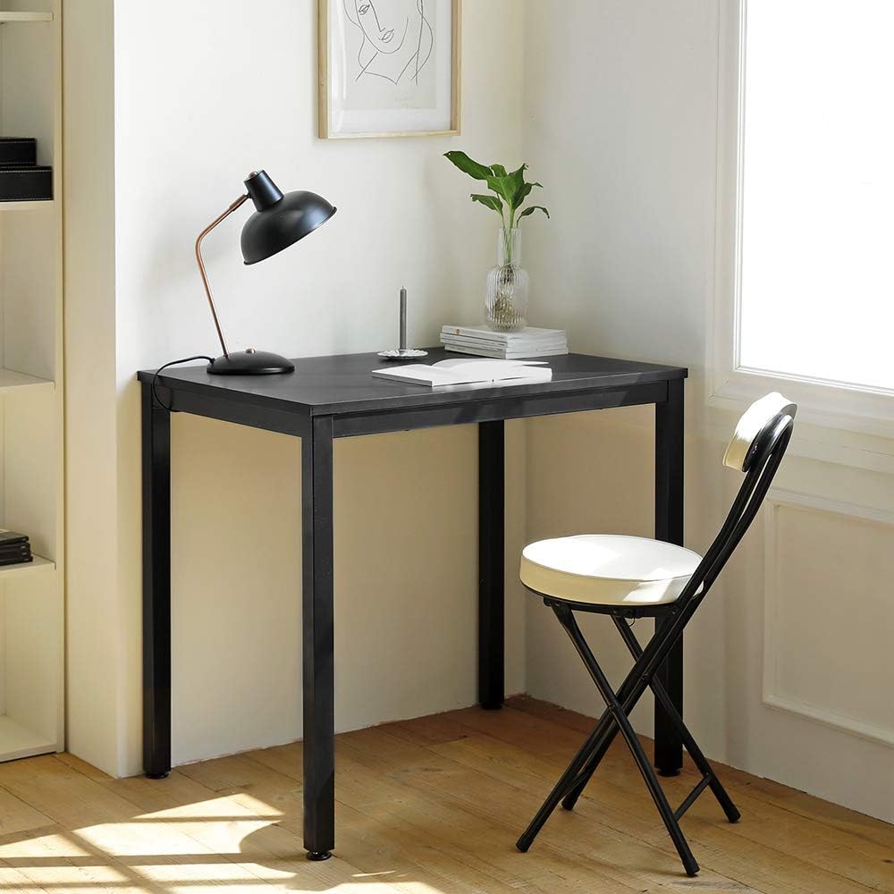 Roomnhome Bistro Table/Bar Table, 31.5"/47'' Dining, Solid Metal Frame, Sturdy Table/Bar Table with MDF Top with 29.5" / 33'' Height (Indoor Use Recommended) (Table/Black): Furniture & Decor