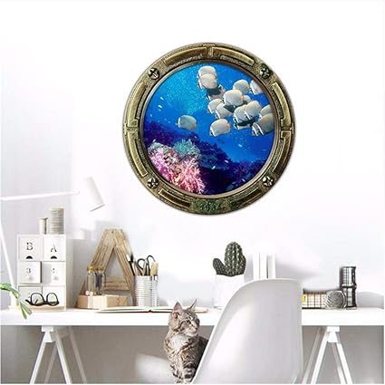 Qwerlp Doppel-Giraffe Gefälschte Fenster Wandaufkleber 3D