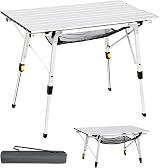 Portal Folding Camping Table 90x53 cm with Adjustable Legs Aluminium