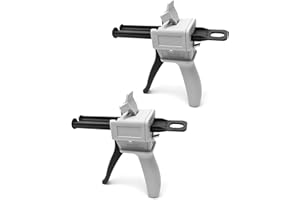QWORK 50ml Dispensing Gun Kit, Impression Mixing Dispensing Gun, 1: 1/1: 2 AB Ratio, Static Mixer Mixing Nozzle, 2 Pack