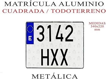 Amazon Es Motor Tyres 1 Matricula Aluminio Metalica Cuadrada 34x22 Cm 100 Homologada Todoterreno 4x4 Suv Amazon Es Motor Tyres 1 Matricula Aluminio Metalica Cuadrada 34x22 Cm 100 Homologada Todoterreno 4x4 Suv