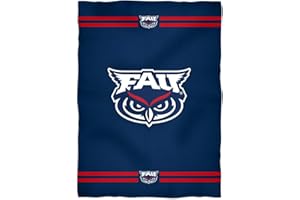 Vive La Fete College Blanket, Officially Licensed FAU, Florida Atlantic Owls, Warm & Lightweight Throw Measuring 40" X 58" from