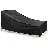 Richwon Chaise Lounge Covers Outdoor Waterproof, Heavy Duty Patio Furniture Covers, Fits up to 78L x 34W x 32H inches, 1 Pack, Black