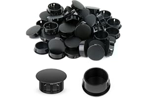 QCDENG 100PCS 3/4" Black Plastic Plugs Hole, Round PA66 Plug Furniture Hole Decorative Cover