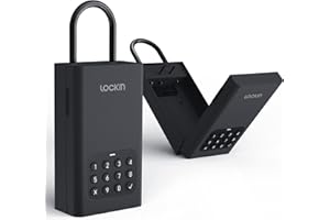 Lockin Lock Box L1, Wireless Smart Lockbox for House Key, Outdoor Wall Mounted Door Hanging, App Control Digital Bluetooth Sa