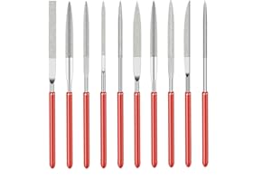 colomira Mini Diamond Needle File Set, 10 PCS Small Metal Riffler Files, 5.5" Jewelers File, Precision Hand Tools for Glass Wood Stone Jewelry (Round Triangular Square Flat Shape)