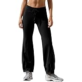 Cazaddi Women's Bubble Yoga Pants Drawstring Fold Over Flare Leggings Pilates Casual Lounge Pant