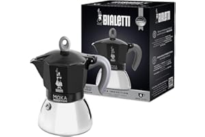 Bialetti - Moka Induction, Moka Pot, Suitable for all Types of Hobs, 6 Cups Espresso (9.4 Oz Espresso), 280 ml, Black